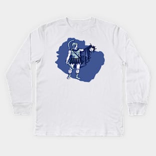 Blue knight with head Kids Long Sleeve T-Shirt